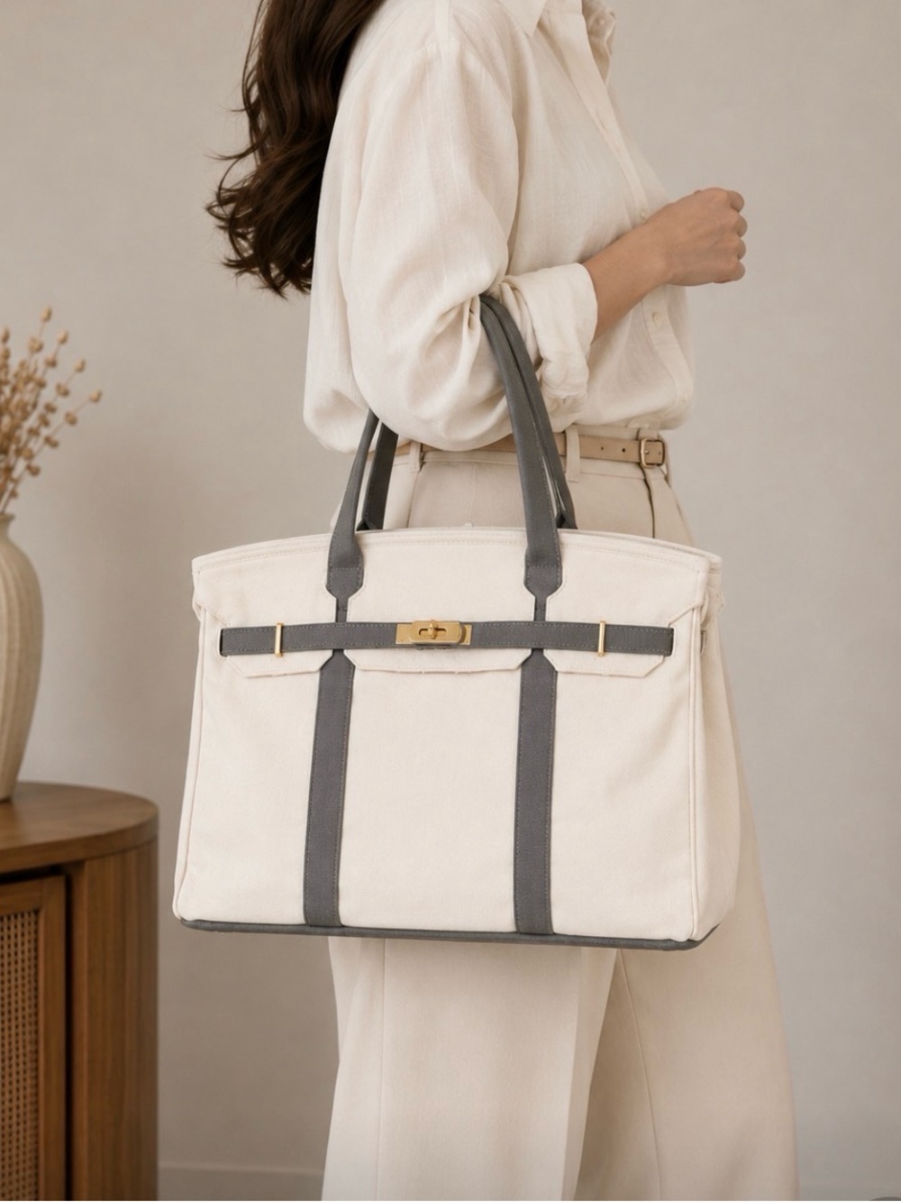 Boatkin Gray Canvas Tote Bag – Everyday Carryall